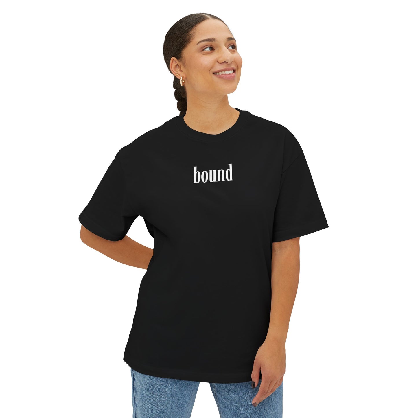 BOUND Graphic Checker Design T Shirt - Trendy Unisex Black T-Shirt