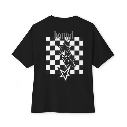 BOUND Graphic Checker Design T Shirt - Trendy Unisex Black T-Shirt