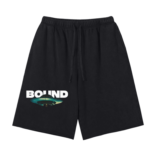 BOUND UFO Scattered Edge Vintage Washed Shorts - 350 GSM - Space Collection